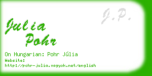 julia pohr business card