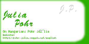 julia pohr business card